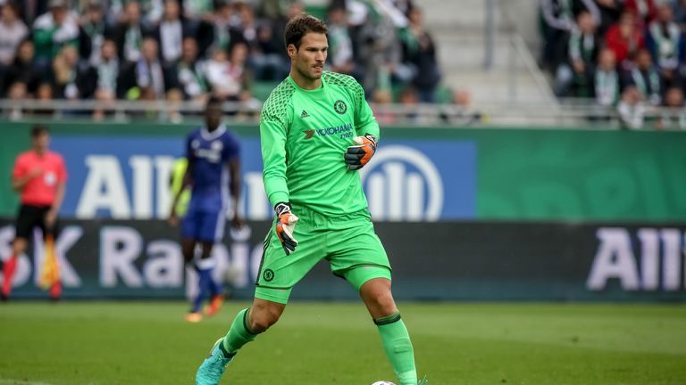 VIENNA, AUSTRIA - JULY 16: Asmir Begovic of Chelsea in action during an friendly match between SK Rapid Vienna and Chelsea F.C. at Allianz Stadion on July 