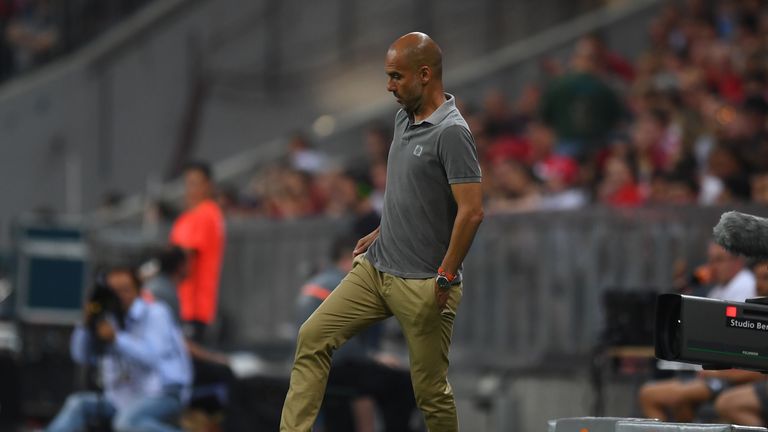 Pep Guardiola during a friendly match between Bayern Munich and Manchester City at the Allianz Arena on July 20, 2016 in Munich, Germany.