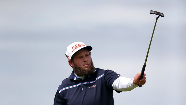 TROON, SCOTLAND - JULY 17:  Andrew Johnston of England celebrates putting on the 1st during the final round on day four of the 145th Open Championship at R