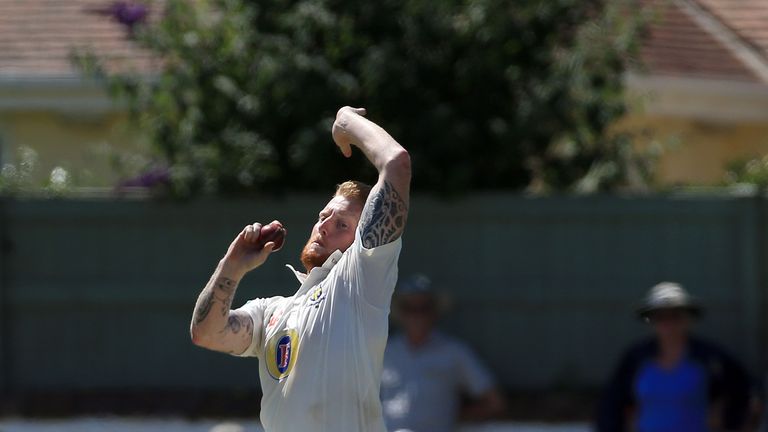 SOUTHPORT, ENGLAND - JULY 18:  Ben Stokes of Durham bowls during day three of the Specsavers County Championship Division One match between Lancashire and 