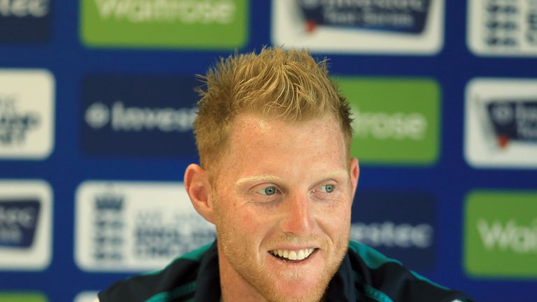 MANCHESTER, ENGLAND - JULY 20:  Ben Stokes of England gives a press conference during an England nets session ahead of the 2nd Investec test match between 