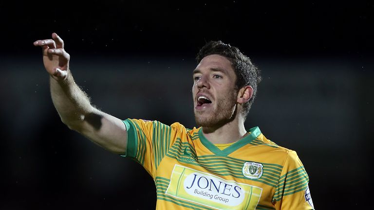 NORTHAMPTON, ENGLAND - NOVEMBER 28:  Ben Tozer of Yeovil Town in action during the Sky Bet League Two match between Northampton Town and Yeovil Town at Six