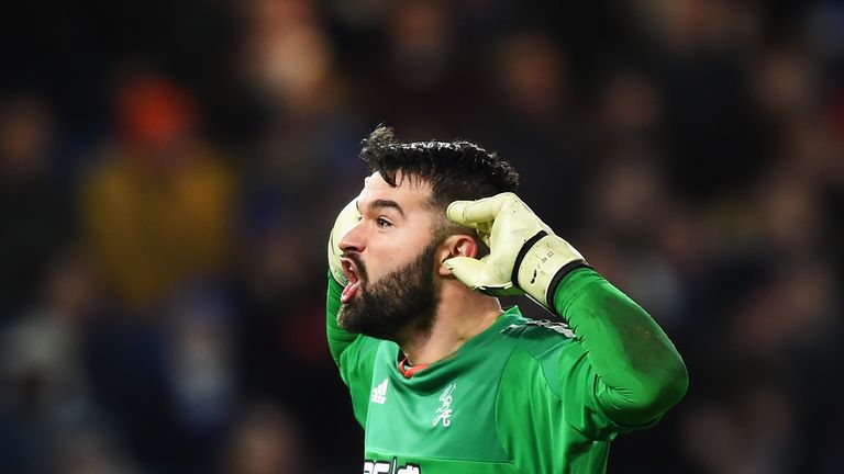 LONDON, ENGLAND - JANUARY 13:  Boaz Myhill of West Bromwich Albion reacts during the Barclays Premier League match between Chelsea and West Bromwich Albion