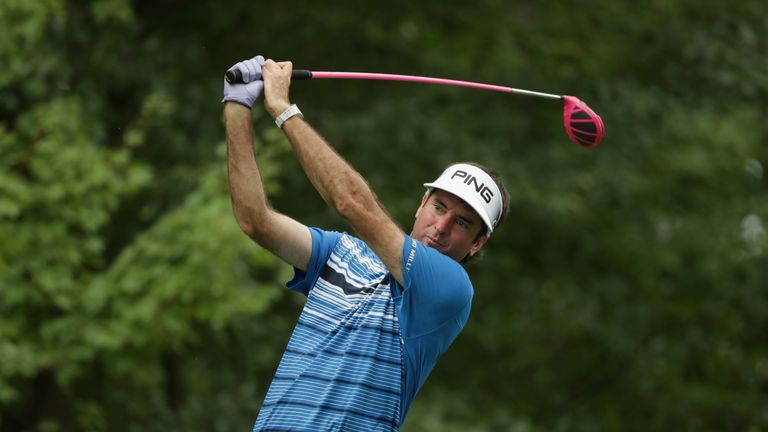SPRINGFIELD, NJ - JULY 25:  Bubba Watson of the United States hits a tee shot during a practice round prior to the 2016 PGA Championship at Baltusrol Golf 