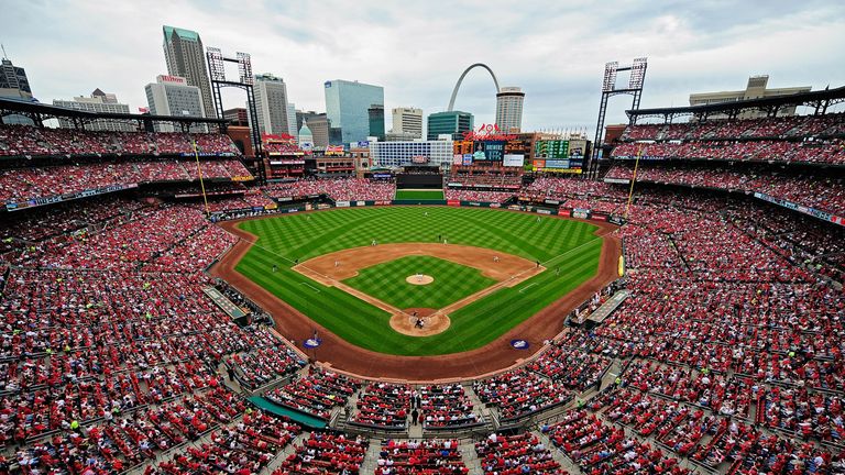 A general view of Busch Stadium, home of the St Louis Cardinals