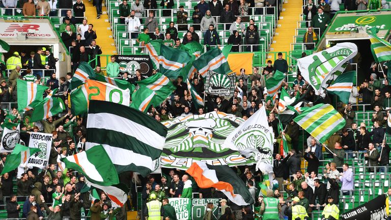 Celtic Park's safe standing area was used for the first time during the friendly win over Wolfsburg