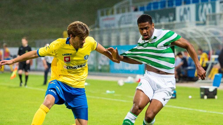 Celtic's Saidy Janko (right) battles with Ziga Kous of Celje