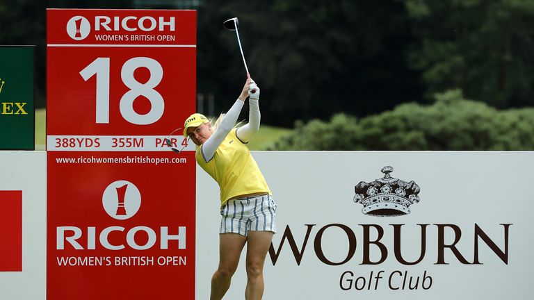 Charley Hull during practice ahead of this week's Open at Woburn