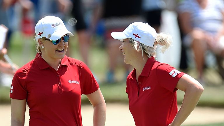 Charley Hull (left) and Melissa Reid of England at the 2016 UL International in Illionois