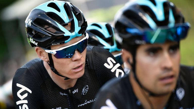 Great Britain's Christopher Froome rides behind his teammate Spain's Mikel Landa during the 216 km fifth stage of the 103rd edition of the Tour de France c