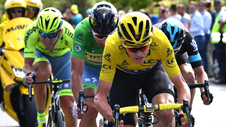 Chris Froome leads on stage 11 of the 2016 Tour de France