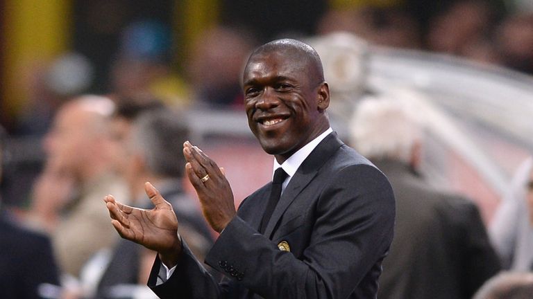 MILAN, ITALY - MAY 18:  Head coach AC Milan Clarence Seedorf smiles during the Serie A match between AC Milan and US Sassuolo Calcio at San Siro Stadium on