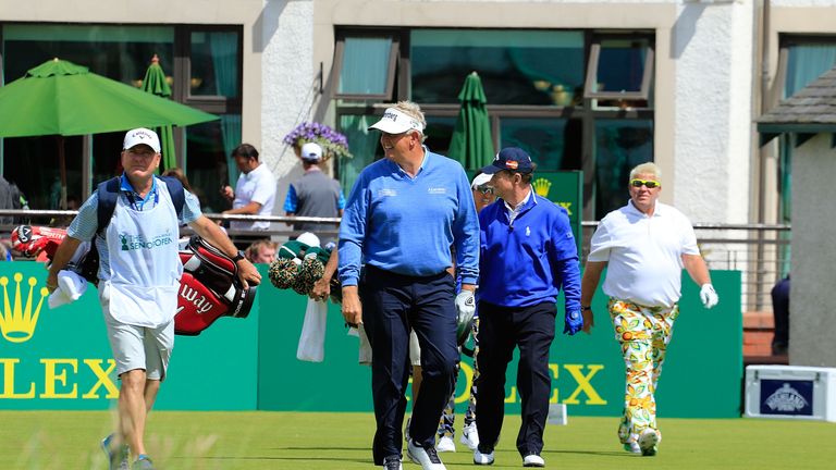 CARNOUSTIE, SCOTLAND - JULY 21:  Colin Montgomerie of Scotland during the first round of the Senior Open Championship played at Carnoustie on July 21, 2016