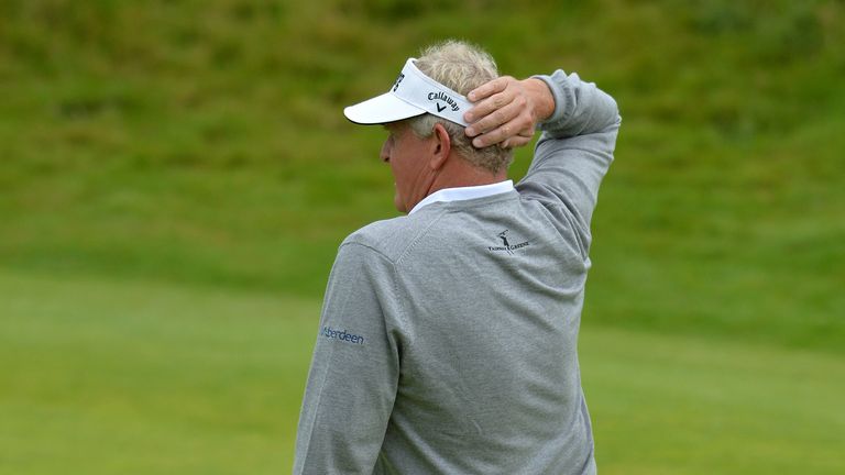 Colin Montgomerie missed the cut by a shot after a 73