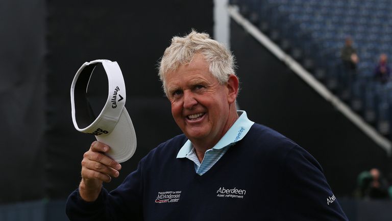 Scotland's Colin Montgomerie on the 18th during day four of The Open Championship 2016 at Royal Troon Golf Club, South Ayrshire.
