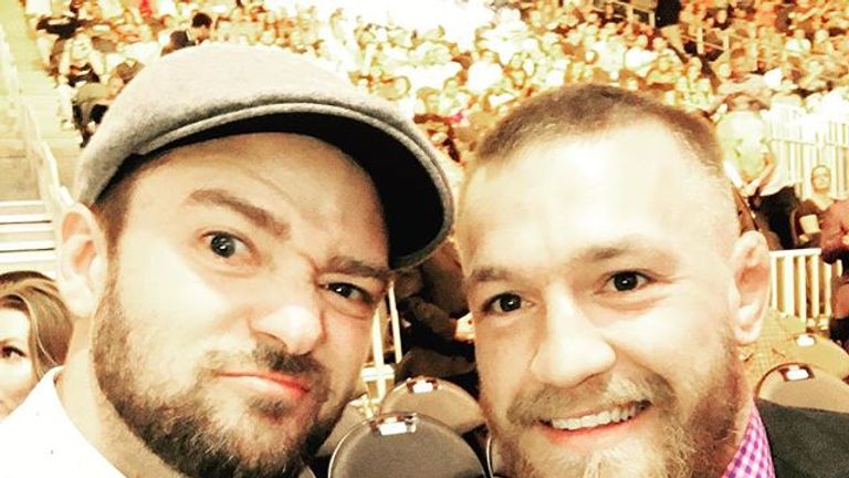 Justin Timberlake hanging out with Conor McGregor at UFC 200