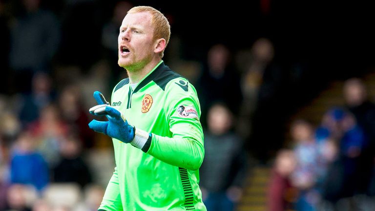 Craig Samson making a rare appearance for Motherwell against Hearts