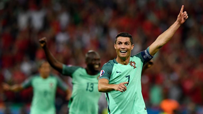 Cristiano Ronaldo of Portugal celebrates