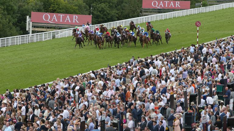 Dancing Star comes home in front of Orion's Bow to win the Qatar Stewards' Cup.