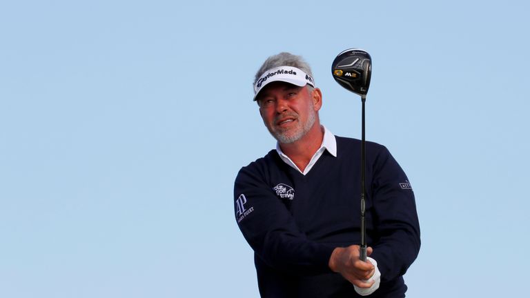 TROON, SCOTLAND - JULY 14:  Darren Clarke of Northern Ireland tees off on the 6th hole during the first round on day one of the 145th Open Championship at 