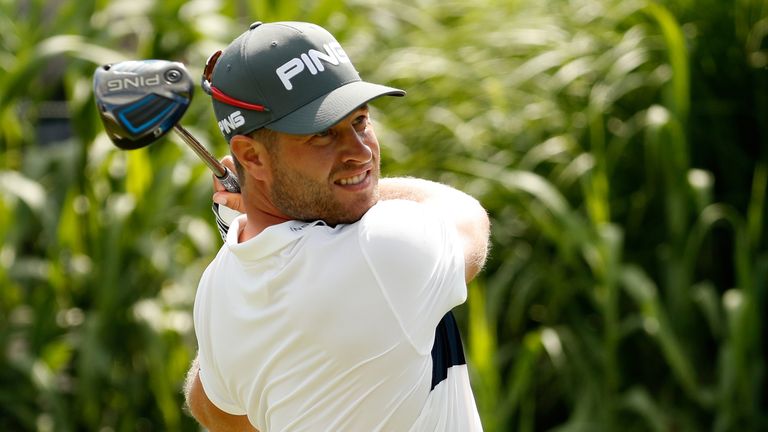 David Lingmerth of Sweden hits off the 16th tee during the second round of the World Golf Championships - Bridgestone Invitational at Firestone