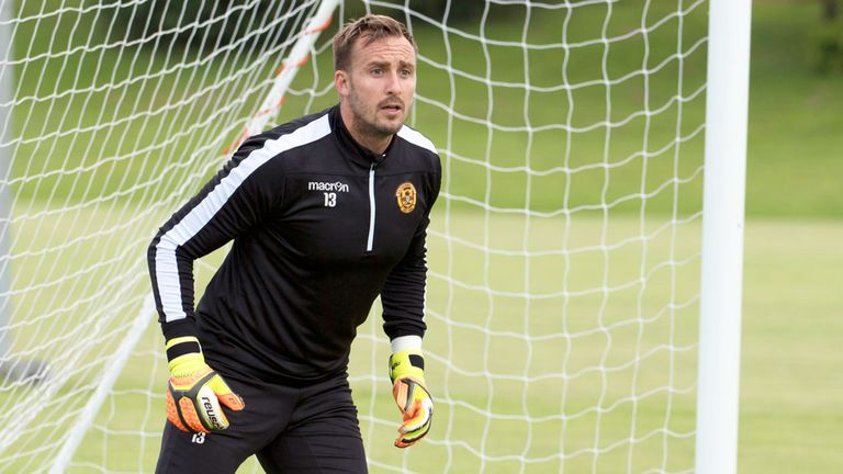 goalkeeper Dean Brill in training with his new club Motherwell