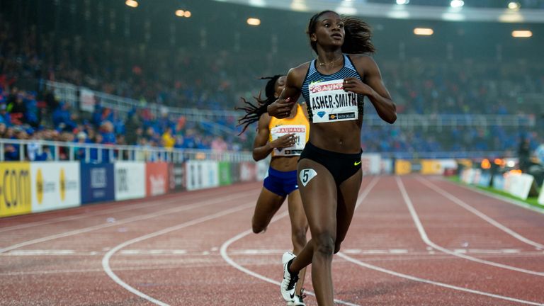 STOCKHOLM, SWEDEN - JUNE 16: Dina Asher-Smith competes 200m women´s during the IAAF Diamond League meeting on Stockholm stadion on June 16, 2016 in Stockh