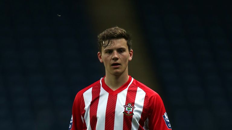 BLACKBURN, ENGLAND - APRIL 13: Dominic Gape of Southampton looks on during the Under 21 Premier League Cup Final First Leg match between Blackburn Rovers a
