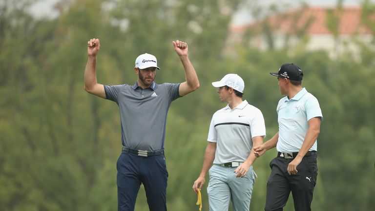 Dustin Johnson, Rory McIlroy, Rickie Fowler 