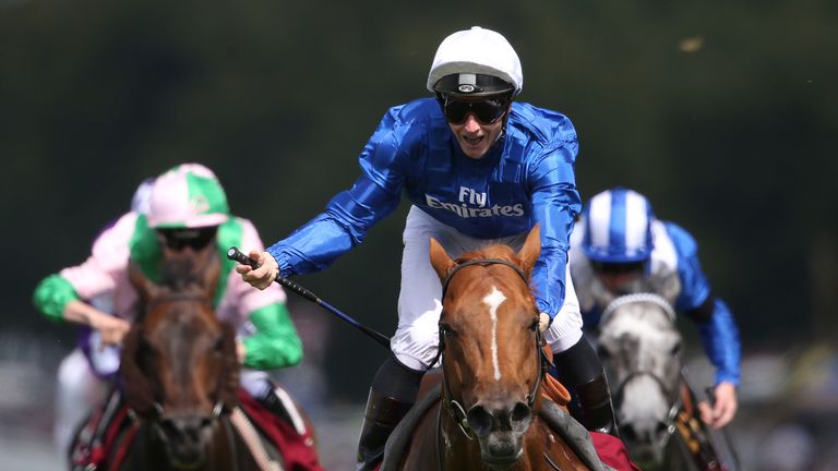 James McDonald, riding Dutch Connection, win the Qatar Lennox Stakes at Goodwood
