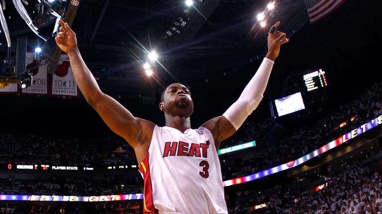 MIAMI, FL - JUNE 09:  Dwyane Wade #3 of the Miami Heat reacts before taking on the Boston Celtics in Game Seven of the Eastern Conference Finals in the 201