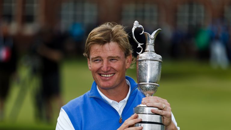 Ernie Els with The Open trophy at Royal Lytham in 2012