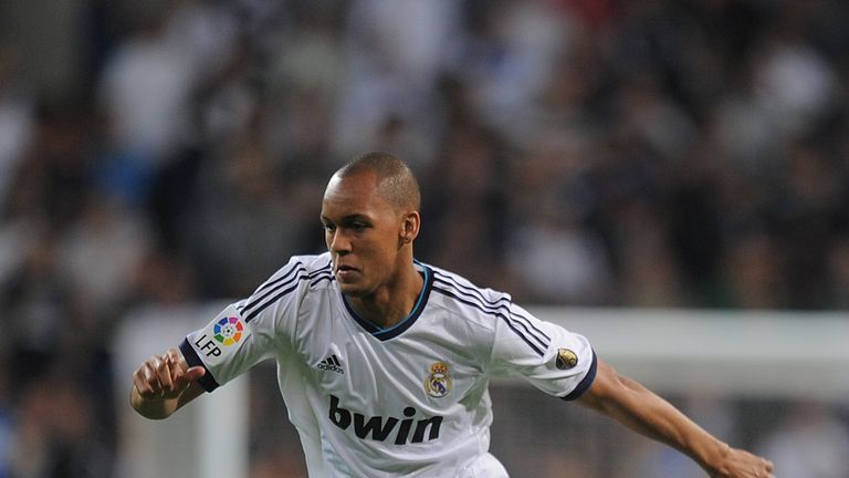 MADRID, SPAIN - MAY 08:   Fabinho of Real Madrid CF in action during the La Liga match between Real Madrid CF and Malaga CF at estadio Santiago Bernabeu on