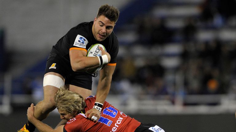 No 8 Facundo Isa on the charge for the Jaguares