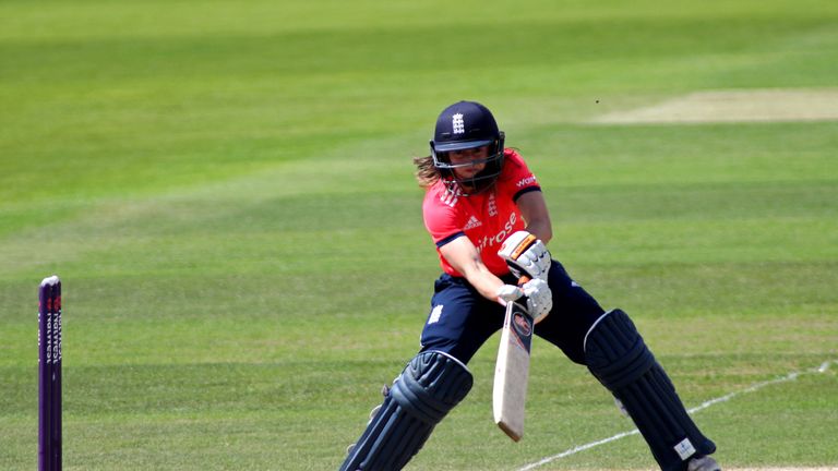 Fran Wilson of England plays a shot during the 2nd Natwest International T20 played between England Women and Pakistan Women
