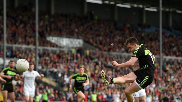 Cillian O'Connor converts a second-half penalty against Fermanagh