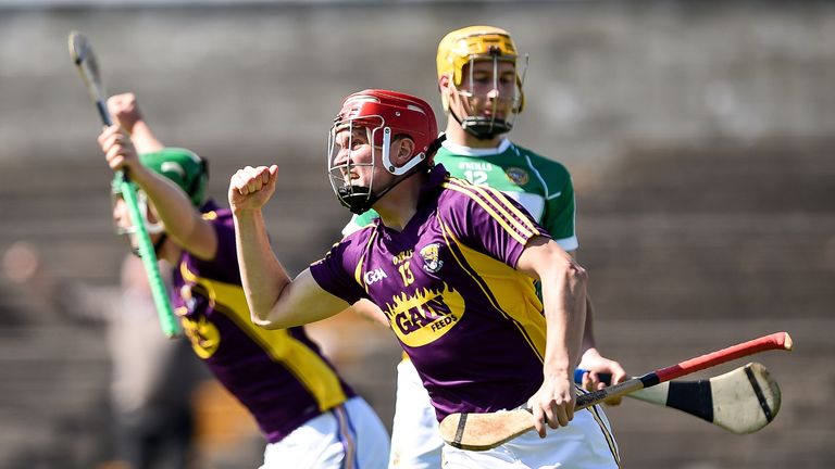 Paul Morris celebrates after scoring a goal against Offaly