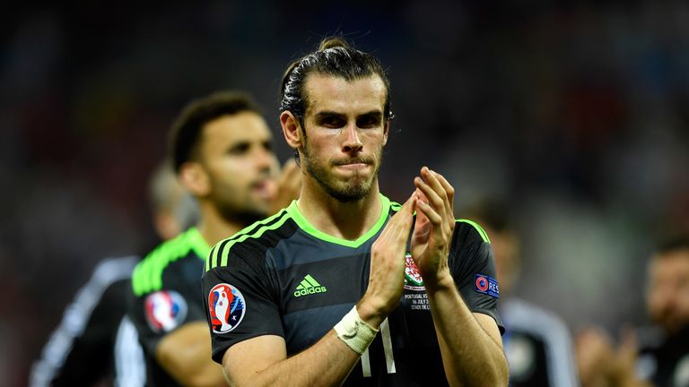 LYON, FRANCE - JULY 06:  Gareth Bale of Wales applauds the supporters after his team's defeat in the UEFA EURO 2016 semi final match between Portugal and W