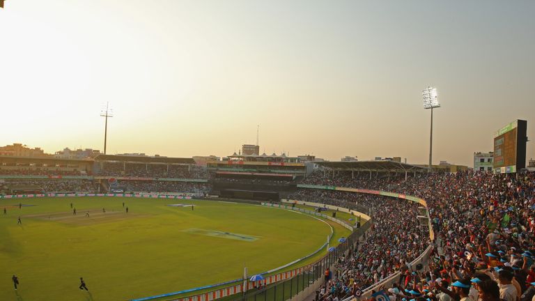 A general view as the crowd watch the ICC World Twenty20 Bangladesh 2014 match between Pakistan and Bangladesh at Sher-e-Bangla Mirpur Stadium in Dhaka