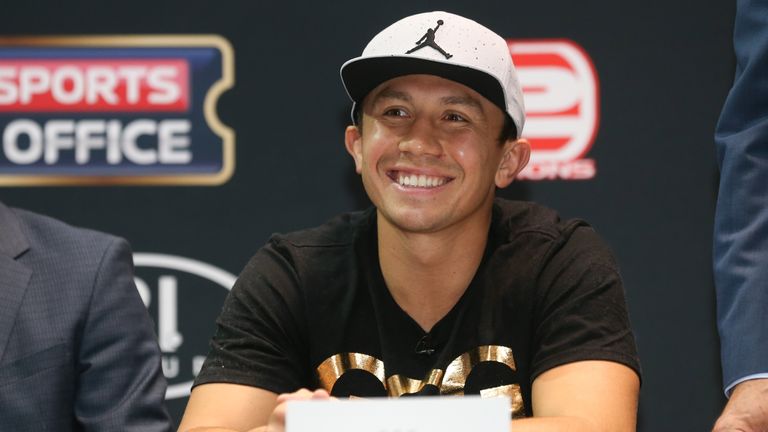 Gennady Golovkin smiles at a press conference