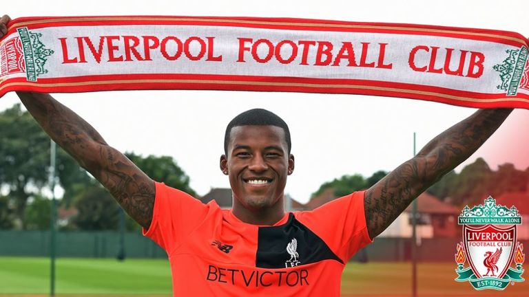 Georginio Wijnaldum says he is 'really excited' to have joined Liverpool (pic from @LFC)
