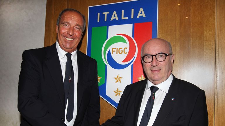 New Italy head coach Giampiero Ventura (left) has been tasked with leading the 2018 World Cup qualification campaign