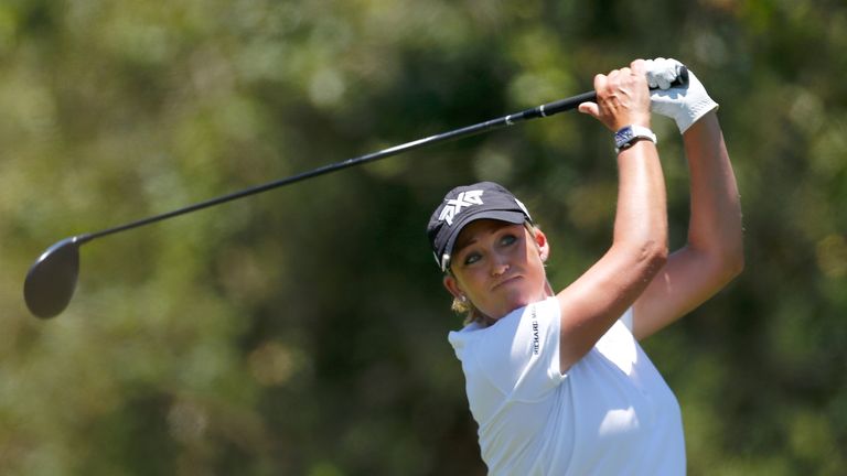 SAN MARTIN, CA - JULY 07:  Cristie kerr of the United States tees off on the 17h hole during the first round of the U.S. Women's Open at CordeValle Golf Cl