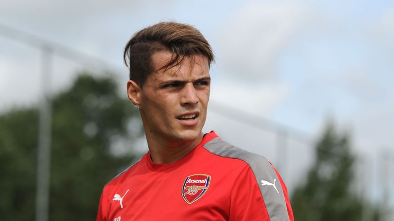 ST ALBANS, ENGLAND - JULY 25: of Arsenal during a training session at London Colney on July 25, 2016 in St Albans, England.