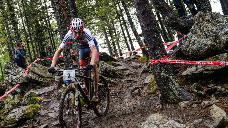 LA MASSANA, ANDORRA - SEPTEMBER 04:  Grant Ferguson of Great Britan competes in the Men's Under 23 Cross-Country Olympic race on day 4 of the UCI Mountain 