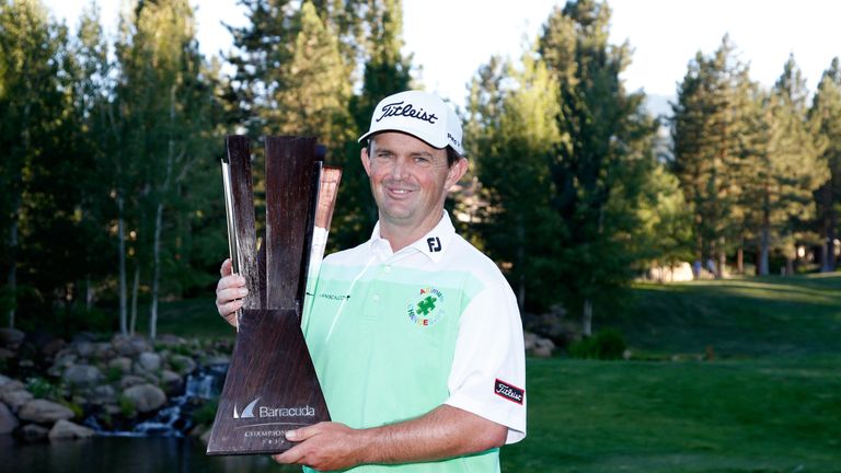 RENO, NV - JULY 03:  Greg Chalmers of Australia poses with the trophy during the final round of the Barracuda Championship at the Montreux Golf and Country