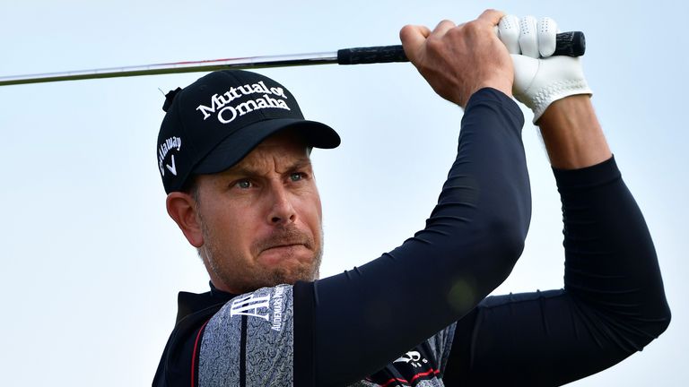 Henrik Stenson of Sweden plays a shot on the 16th hole during the final round on day four of the 145th Open Championship