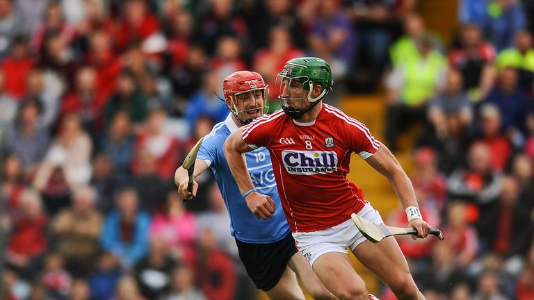 Aidan Walsh of Cork in action against Ryan O'Dwyer of Dublin 