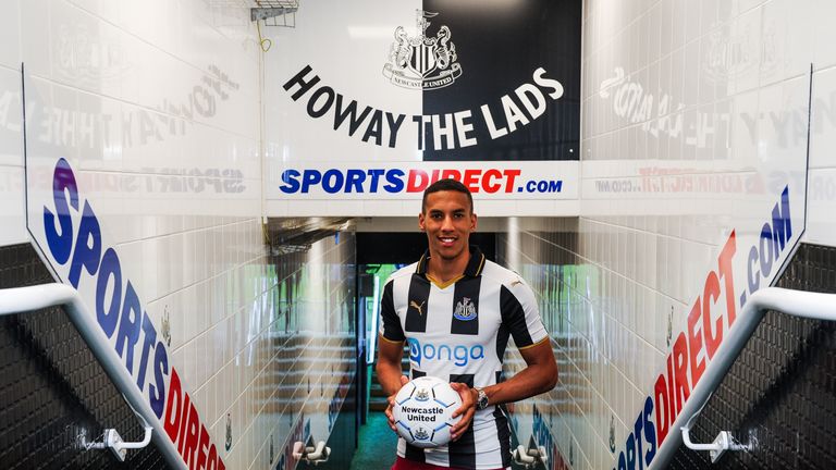 Newcastle's fifth summer signing Isaac Hayden poses for photographs (GETTY PREMIUM)