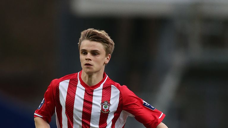 BLACKBURN, ENGLAND - APRIL 13: Jake Hesketh of Southampton in action during the Under 21 Premier League Cup Final First Leg match between Blackburn Rovers 